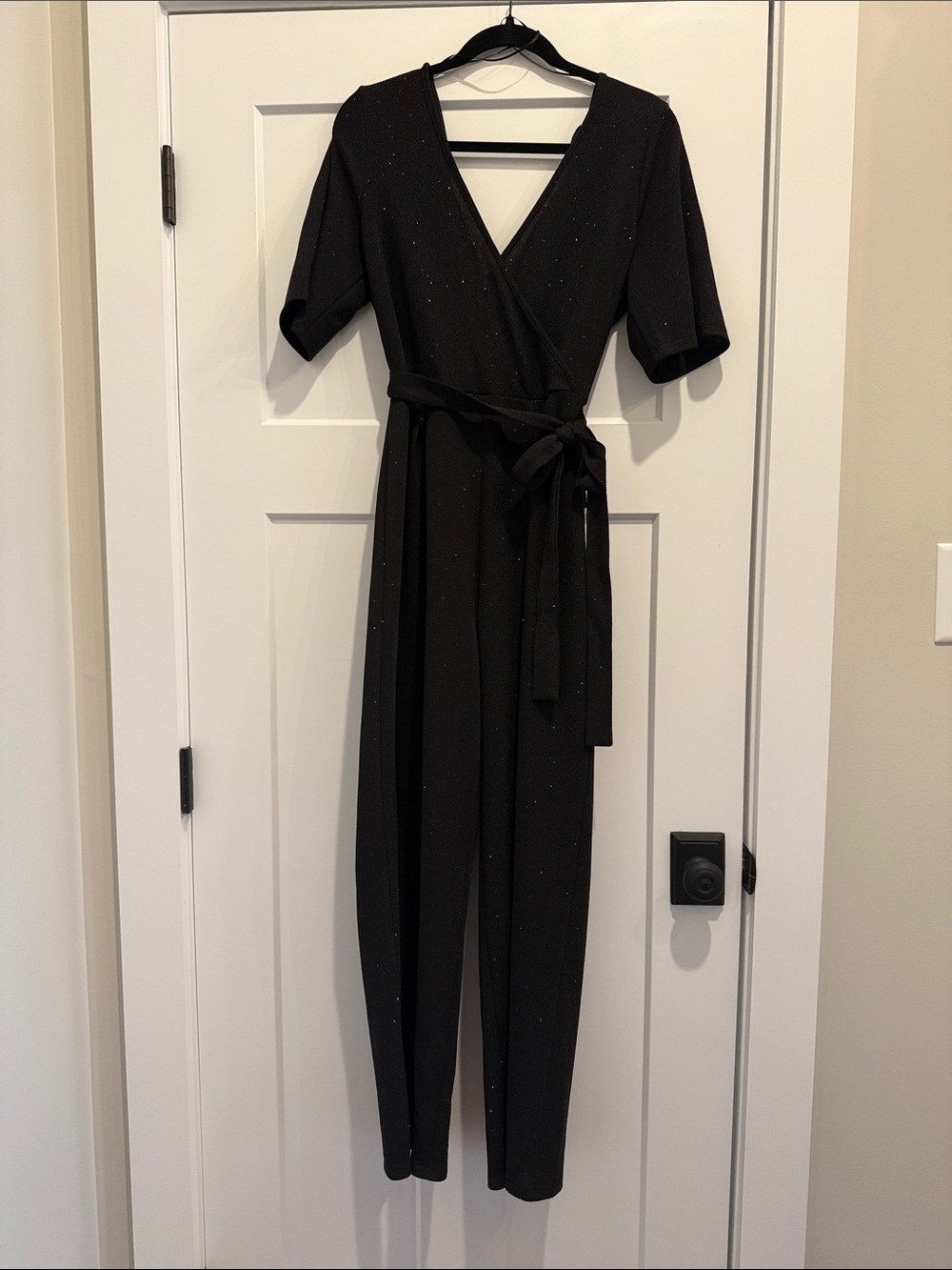 Ami Black Sparkle Wrap Jumpsuit